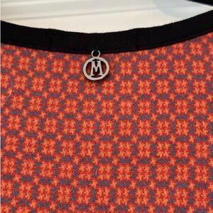 Portugal Designer MALOKA Dress Knit Cozy Geo Soft Rust Orange Black Cozy Sz S